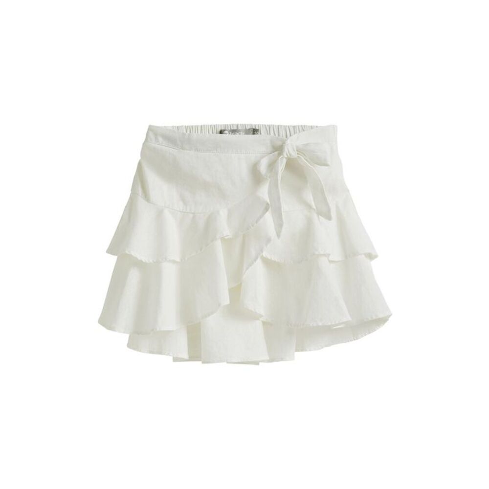 Tractr Girls  Jeans Ruffle Tiered Skort, White